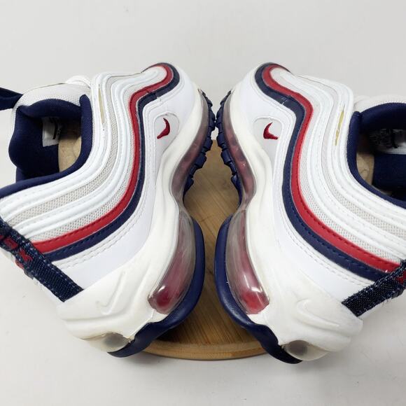 Nike Air Max 97‎ Shoes Womens 7.5 Red Crush White Blue Athletic Lace Up Sneaker - Picture 11 of 15